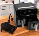 Freidora de Aire Novohome Digital 8Lts Doble Canastos 4+4 1700W NH-AF DUAL 100W